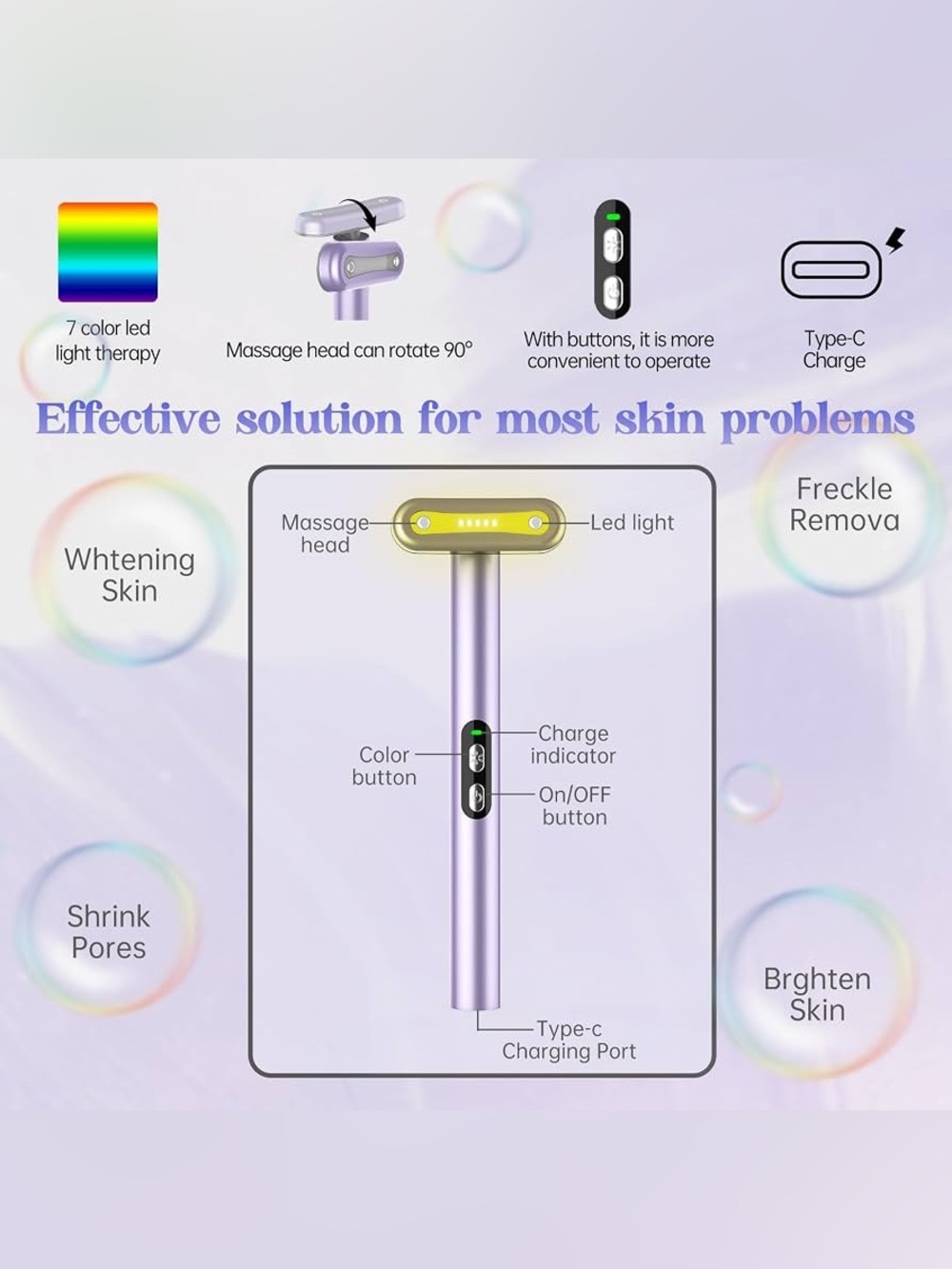 Red Light Face Wand with 7 in 1 Wand Light Therpay - Picture 10 of 11